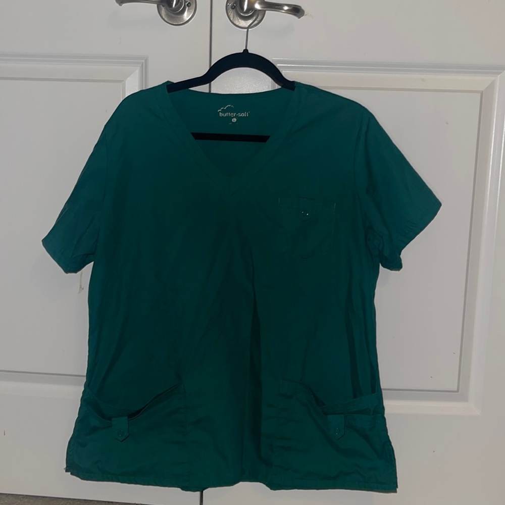 Hunter green scrub top